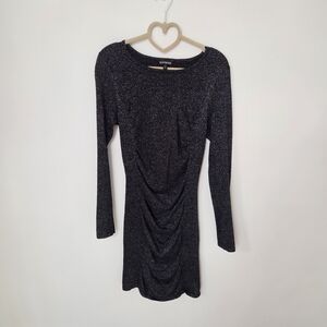 Express Black Sparkle Long Sleeve Dress